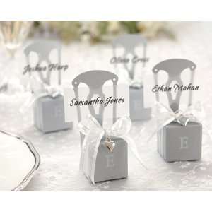  Miniature Silver Chair Favor Box w/ Heart Charm & Ribbon Jewelry