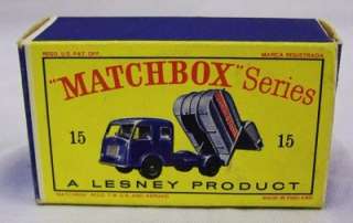 MATCHBOX LESNEY #15 REFUSE GARBAGE TRUCK with BOX  