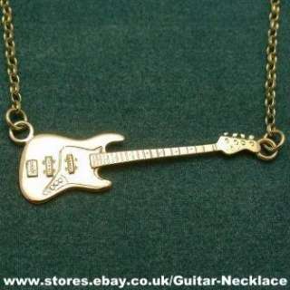   Bass guitar necklace Miniature Gold Fender Jazz Bass guitar