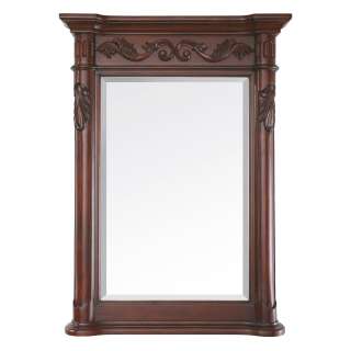 wood in Antique Cherry finish Hand crafted details Beveled mirror Wood 