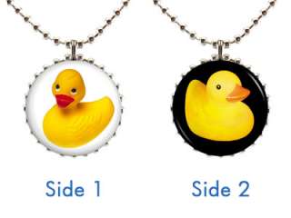 RUBBER DUCK NECKLACE Ducky Duckie Yellow Bath Tub Toy Lover Collector 