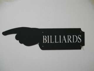 BILLIARDS HAND SIGN GAME ROOM MAN CAVE POOL CUE  