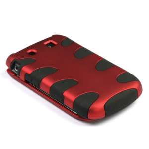 Blackberry Torch 9800 9810 Fishbone Hard Case Soft Silicone Cover Red 