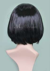 Black Bob Hair Wigs Style Short Straight Full Wig Synthetic Hair 
