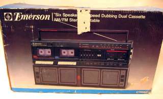   Speaker Dual Cassette AM FM Stereo Boombox Ghetto Blaster Radio  
