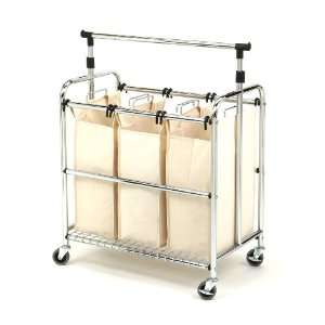   SHE16165 3 Bag Laundry Sorter Cart With Hanging Bar