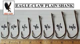 Eagle Claw 570R Red Hooks - 200 Pack (Size 4/0)