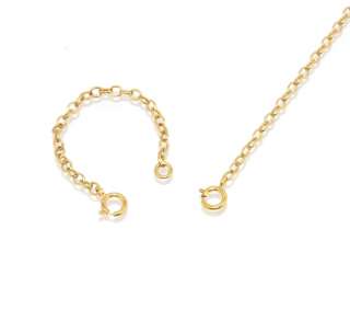 Oval Cable Chain Necklace Extender for Pendant Charm REAL 14K Yellow 
