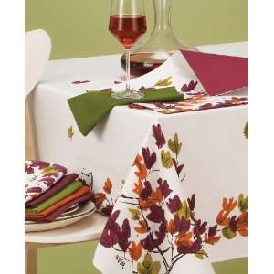  Vera Table Linens, Brushed Leaf Napkin Multi color