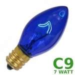 10 ~C9~Blue Transparent~Christmas Holiday~Replacement~E17~7 Watt~Light 