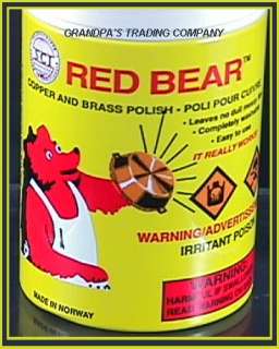 RED BEAR Copper & Brass Metal Polish Easy to Use NEW  