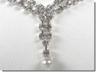 Bridal Necklace Crystal EARRINGS SET Prom Wedding N1D58  