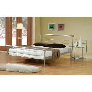  Queen Size Contemporary Style Silver Finish Metal Platform 