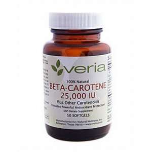  Veria   Beta Carotene 25,000 IU (50 Softgels) Health 