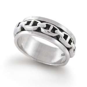 Bling Jewelry Sterling Silver Gothic Marina Rotating Mens Ring (7 