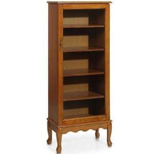 Queen Anne 24w Five shelf Bookcase With Glass Door 