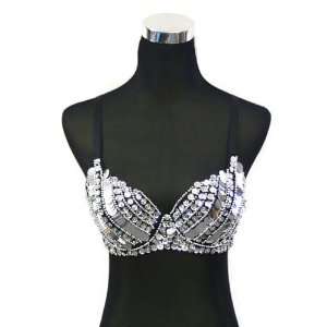 Simple and Elegant Professional Belly Dance Sequin Beaded Bra Top 