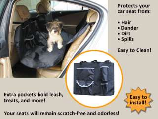 New Hammock Pet Dog Cat Car Seat Cover Black w/ Pockets  