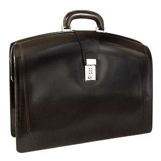    Pratesi Brunelleschi Italian Leather Briefcase Black Clothing