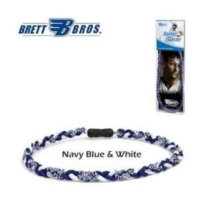  Brett Brothers Ionic Titanium Braided Necklace   Navy 