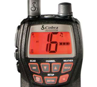 COBRA MRHH125 16 Channel Waterproof Handheld VHF Marine Boat Radio w 