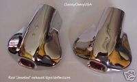 CHROME DUAL exhaust red jeweled deflectors tips NEW  