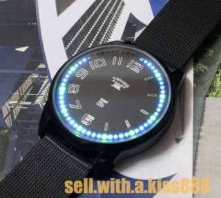 Creative Touch Screen Dot Matrix Flash LED Mens Watch  