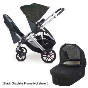   VISTA Double Stroller Kit with Bassinet   Black Graphite Frame Baby