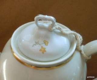 Vintage Porcelain Coffee Pot White with Pink Flowers on the Top 8 