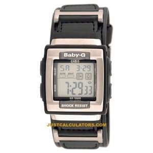  Casio Womenss Black Leather Band Square Baby G Watch 