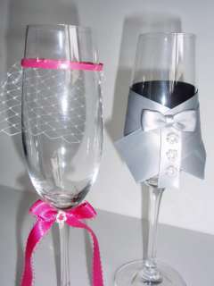   & Groom Wedding Toasting Glasses Wine Flute Champagne Party OPTIONS