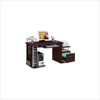   ter Wood Work Station Chocolate Computer Desk 858108003450  