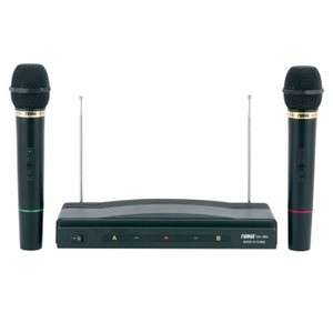  CORDLESS WIRELESS DUAL 2 TWO MIC MICs MICROPHONE MICROPHONES SYSTEM 