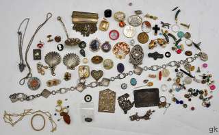 Large Generous Lot Costume Jewelry Bracelets Pins Pendants Cufflinks 