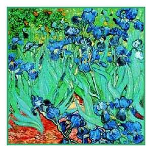   Vincent Van Goghs Irises Flowers Counted Cross Stitch Chart  