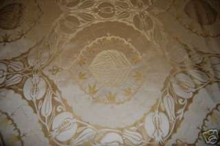   Pindler Drapery Gold Jacquard Damask Silk Fabric   Sold by the YARD