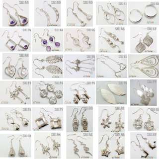   Sterling Silver solid charms Dangle eardrop jewelry hooks Earrings