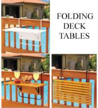 Natural or White Folding Deck Railing Wood Table~Choice  