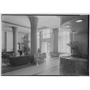 Photo Raleigh Hotel, Collins Ave., Miami Beach, Florida. Lobby I 1941 
