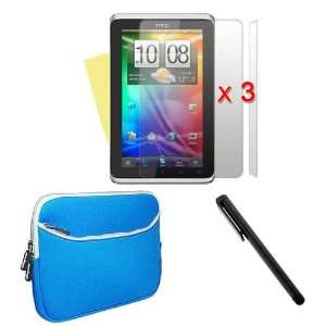 inch Laptop Dual Pocket Carrying Case In Blue + 3 packs Clear Screen 