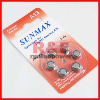6x SUNMAX A13 A 13 Digital Hearing Aid Batteries 1.4V  