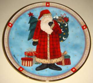 great folk art Santa collector plate made by the FRANKLIN MINT