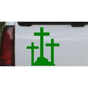 Three Crosses Christian Car Window Wall Laptop Decal Sticker    Dark 