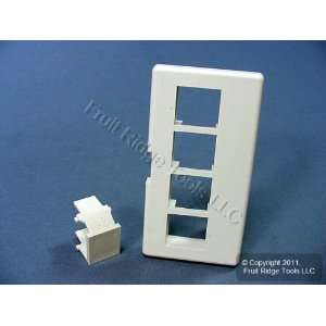 Leviton White Quickport 4 Port Cubicle Wallplate Data Faceplate 49900 