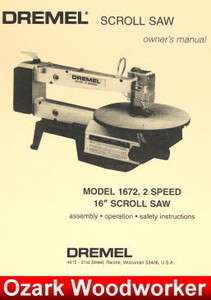 DREMEL Model 1672 16 Scroll Saw Owners & Parts Manual 0282  