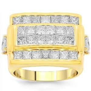   Yellow Gold Mens Custom Diamond Ring 6.50 Ctw Avianne & Co Jewelry