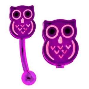  Cute Pink Owl Curved barbell Eye Brow Eyebrow tragus lip Ring Rings 