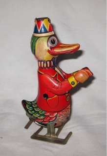 Vintage Wind Up Tin Toy Marching Duck  