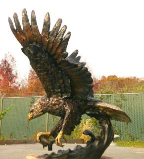 BRONZE Eagle Hawk Falcon Osprey Zoo Statue Sculpture  