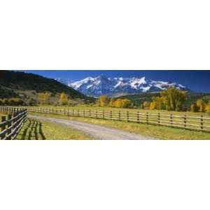  Fence along a Road, Sneffels Range, Colorado, USA 